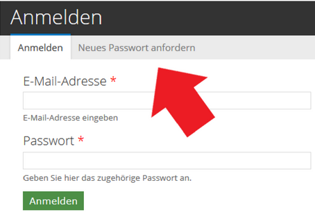 Neues Passwort-Tab rechts