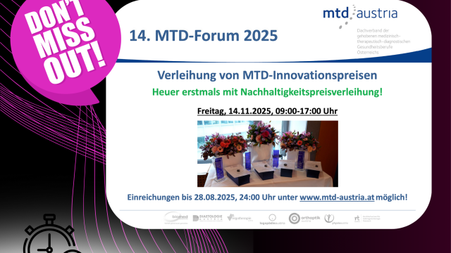 Ankündigung - MTD-Innovationspreis 