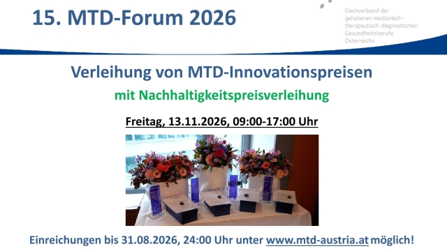 MTD-Innovationspreis & Nachhaltigkeitspreis 2026